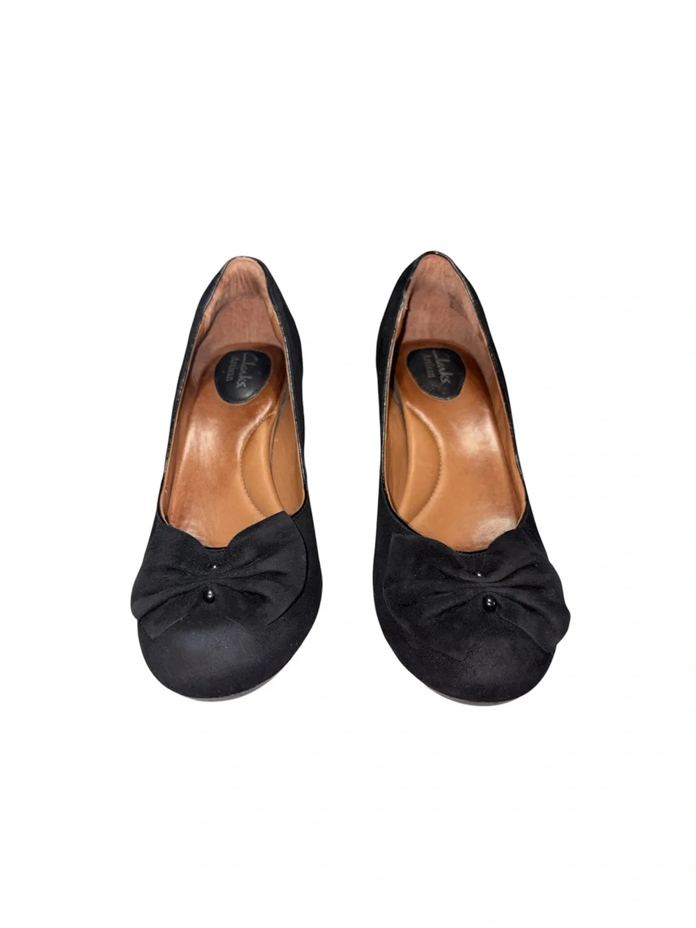 Clarks Artisan Society Ball Black Suede Leather Whimsygoth Pump Heels Size 8M - Picture 2 of 11